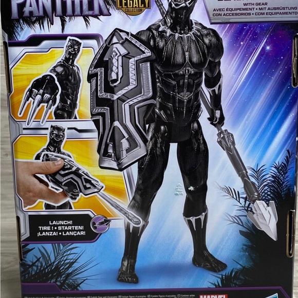 AVENGERS 12" BLACK PANTHER ACTION FIGURE & GEAR LEGACY COLLECTION TITAN HERO - Picture 2 of 2